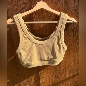 ALO Yoga Yellow Ribbed Crop Top